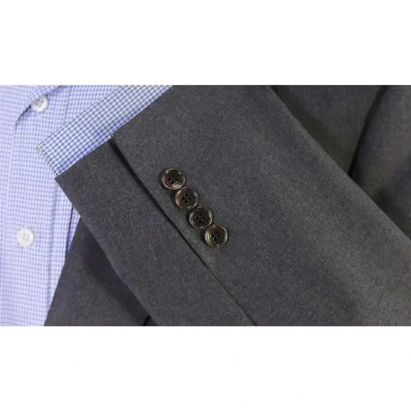 Maus & Hoffman by Ravazzolo Solid Gray 2-Btn Wool Blazer Jacket 40R - Picture 7 of 9